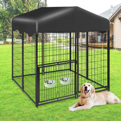 1R2P3I dog kennel outdoor roof assembly highlights easy setup and secure shelter