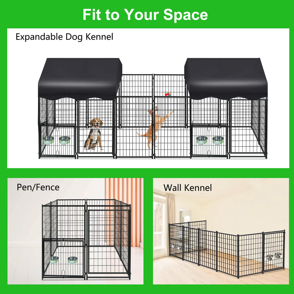 1R2P3I easy install outdoor kennel with expandable layout for custom configurations