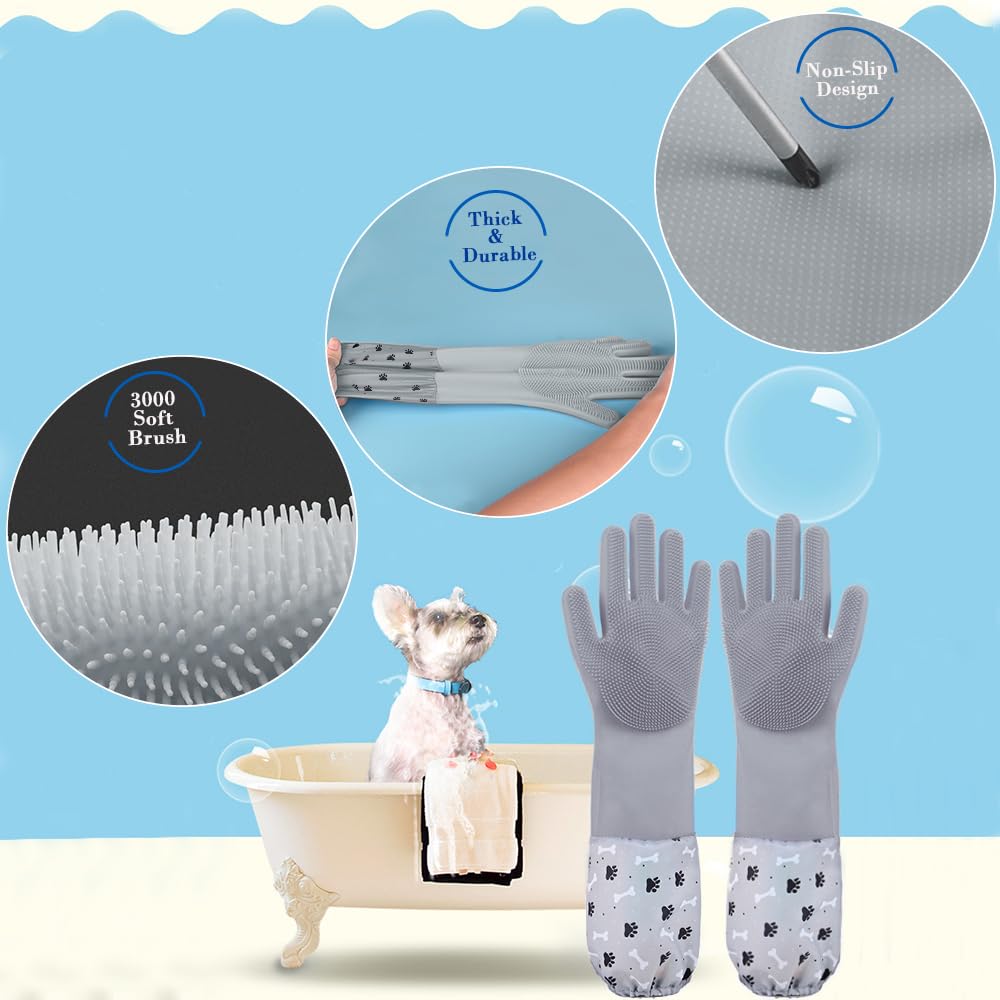 Guantes de silicona 1TO3GO resistentes al calor, seguros para baños y limpieza.