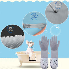 Guantes de silicona 1TO3GO resistentes al calor, seguros para baños y limpieza.
