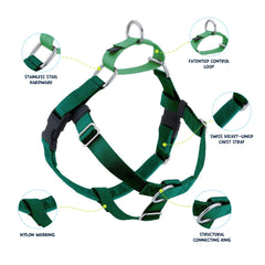 2 Hounds Design Freedom No-Pull Harness adjustable straps for a customizable, secure fit.