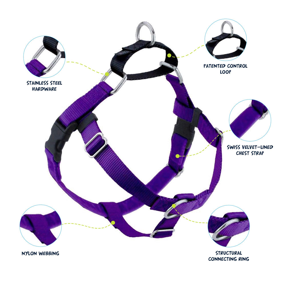 2 Hounds Design Freedom No Pull Harness side-adjusted demonstrates adjustable fit for diverse dogs
