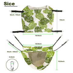2FY2SW cama-colgante, doble capa, solución versátil para mascotas, verde y blanco.