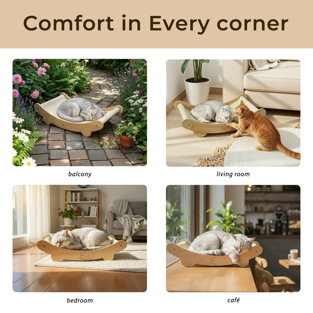2-in-1 Natural Sisal Cat Scratcher Bed quick assembly with included tools