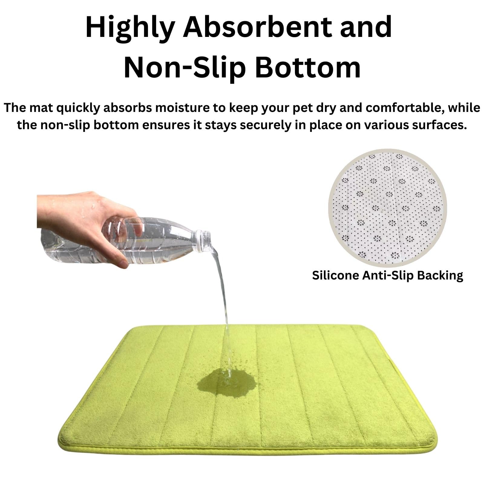 2ME Washable Pet Bed Mat absorbent texture highlights moisture-friendly surface for quick drying