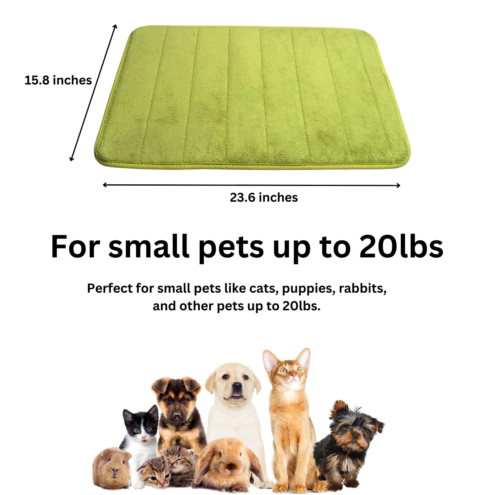 2ME Washable Pet Bed Mat green side view showcases versatile color for home use