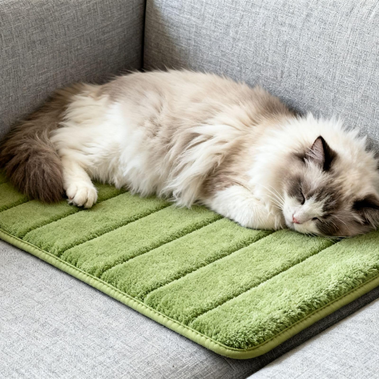 2ME Washable Pet Bed Mat khaki folded compact demonstrates portability for travel