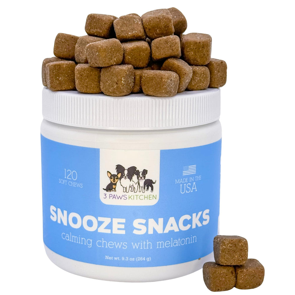 3 Paws Kitchen Snooze Snacks soft chews provide calming support for dogs