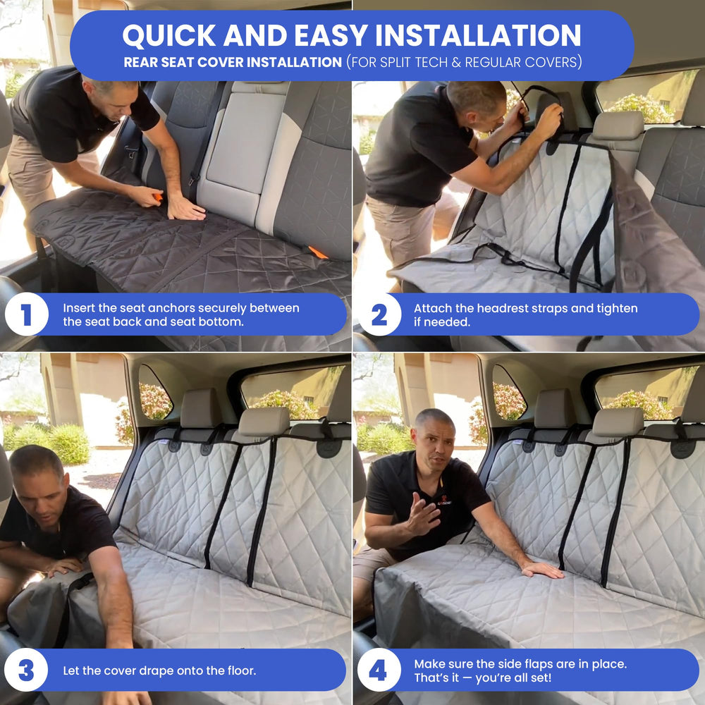 4Knines back seat cover black color blends with interiors and hides wear