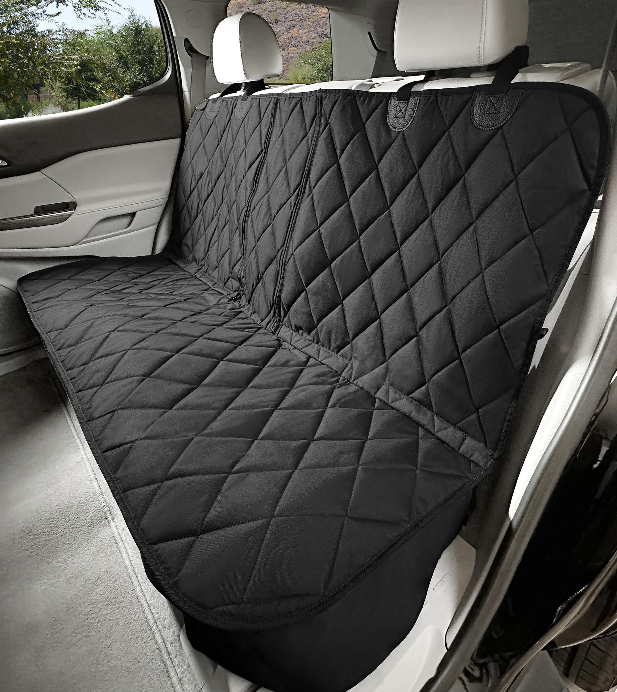 4Knines dog seat cover back seat protector 60/40 keeps dirt and hair contained on trips