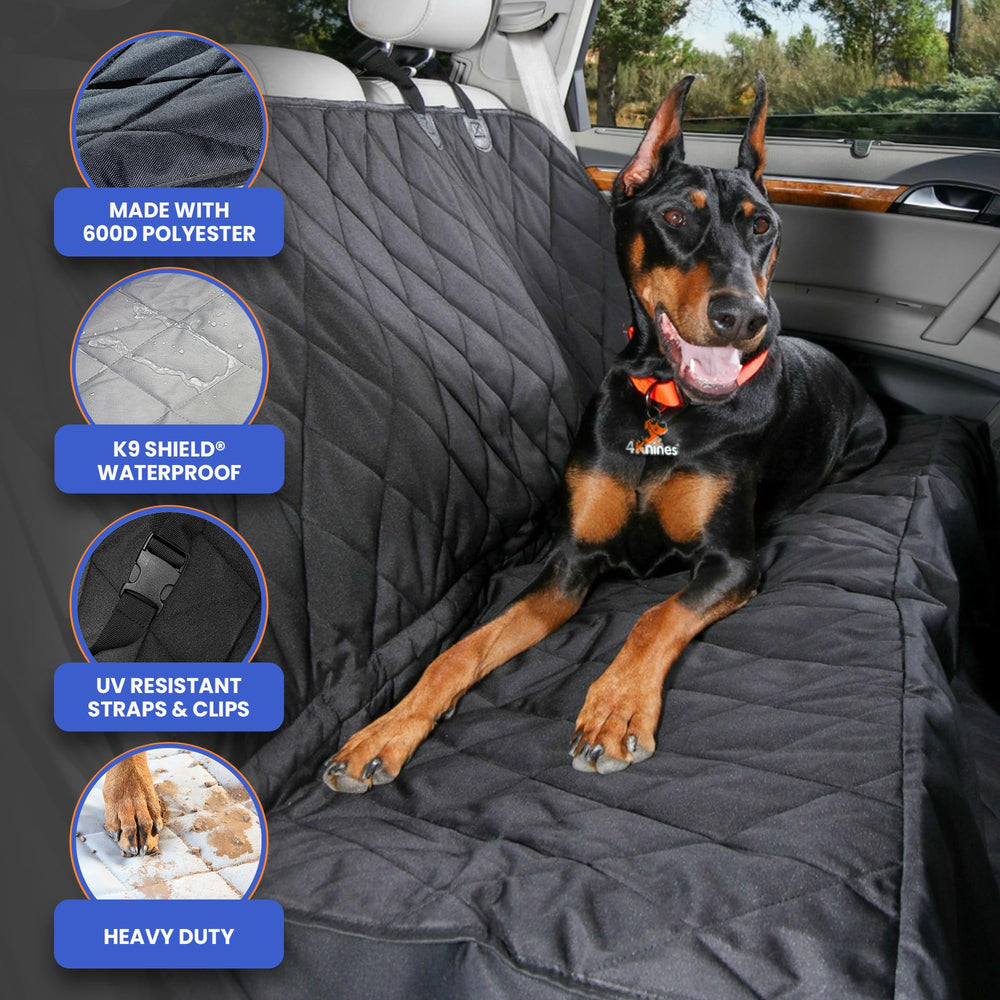 4Knines heavy-duty 600D quilting enhances durability for daily pet use in cars and SUVs.