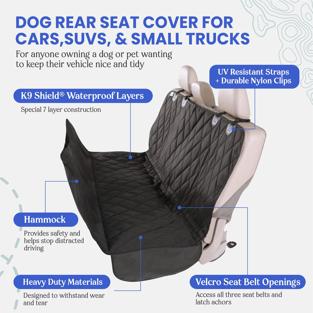4Knines K9-Shield waterproof layer helps contain spills and drool during travels.