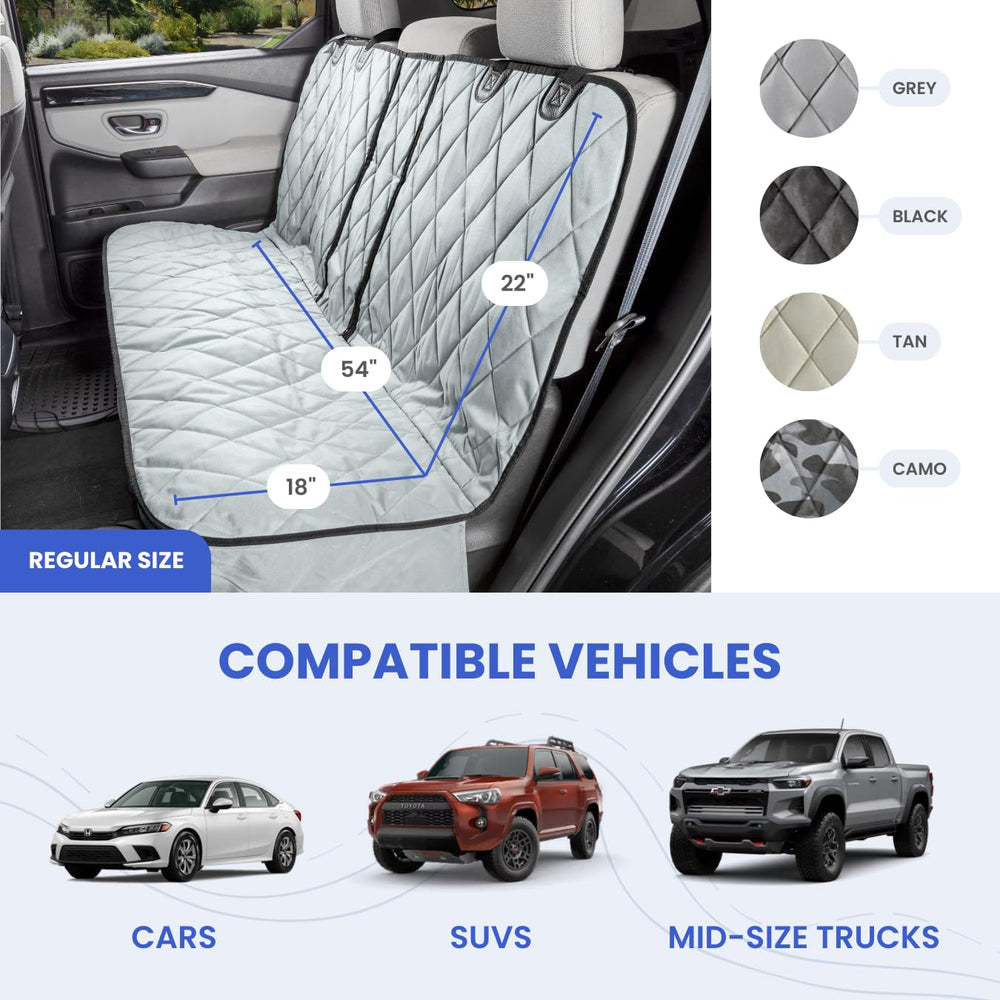 4Knines seat cover closeup stitching shows durable quilted fabric and heavy-duty seams won’t tear
