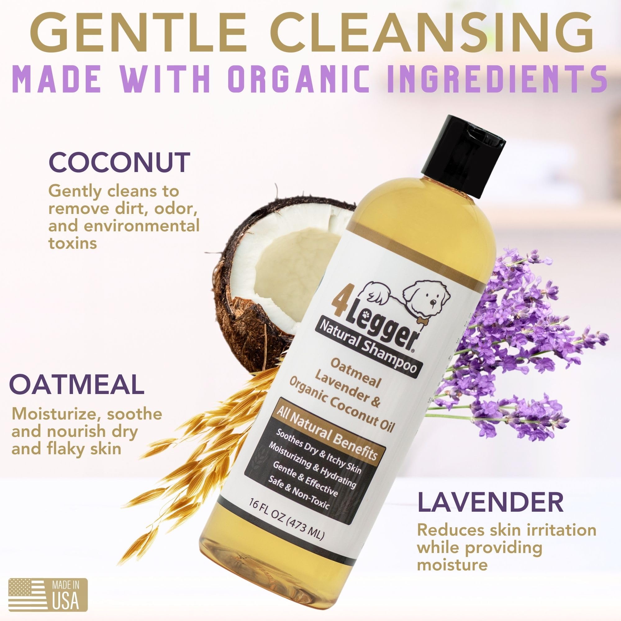 4Legger organic oats in bowl highlight gentle, nourishing formula