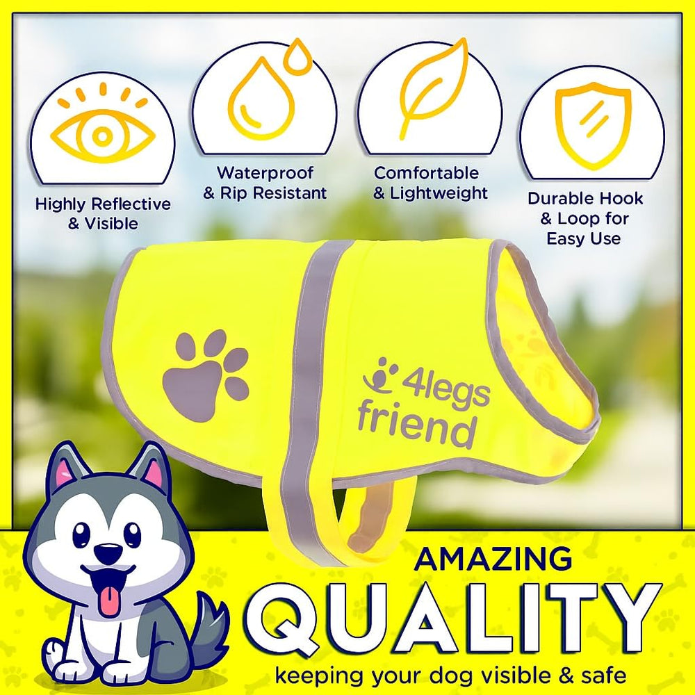 4LegsFriend reflective prints night-visibility enhances safety when walking at night