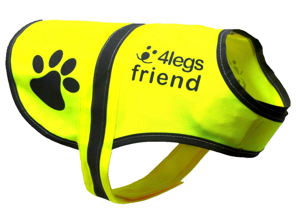 4LegsFriend safety vest dog neon-yellow improves daytime visibility during daytime walks
