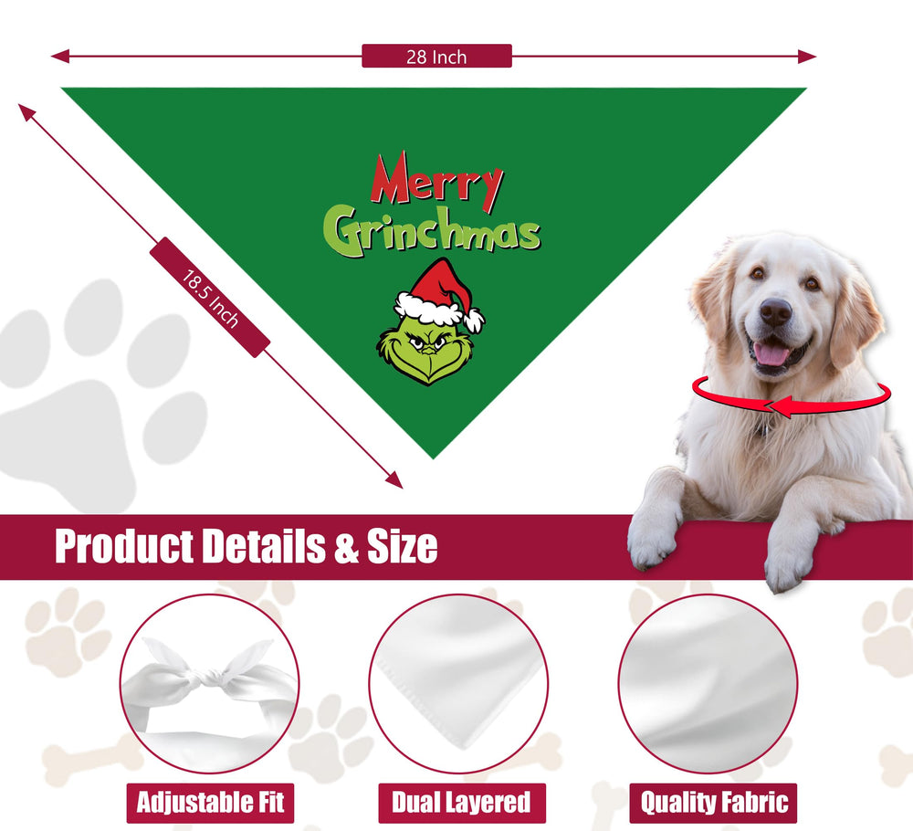 68Win Christmas bandana size chart illustration for necks up to 21 inches.