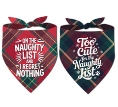 68Win Christmas dog bandanas red plaid front view for festive holiday photos
