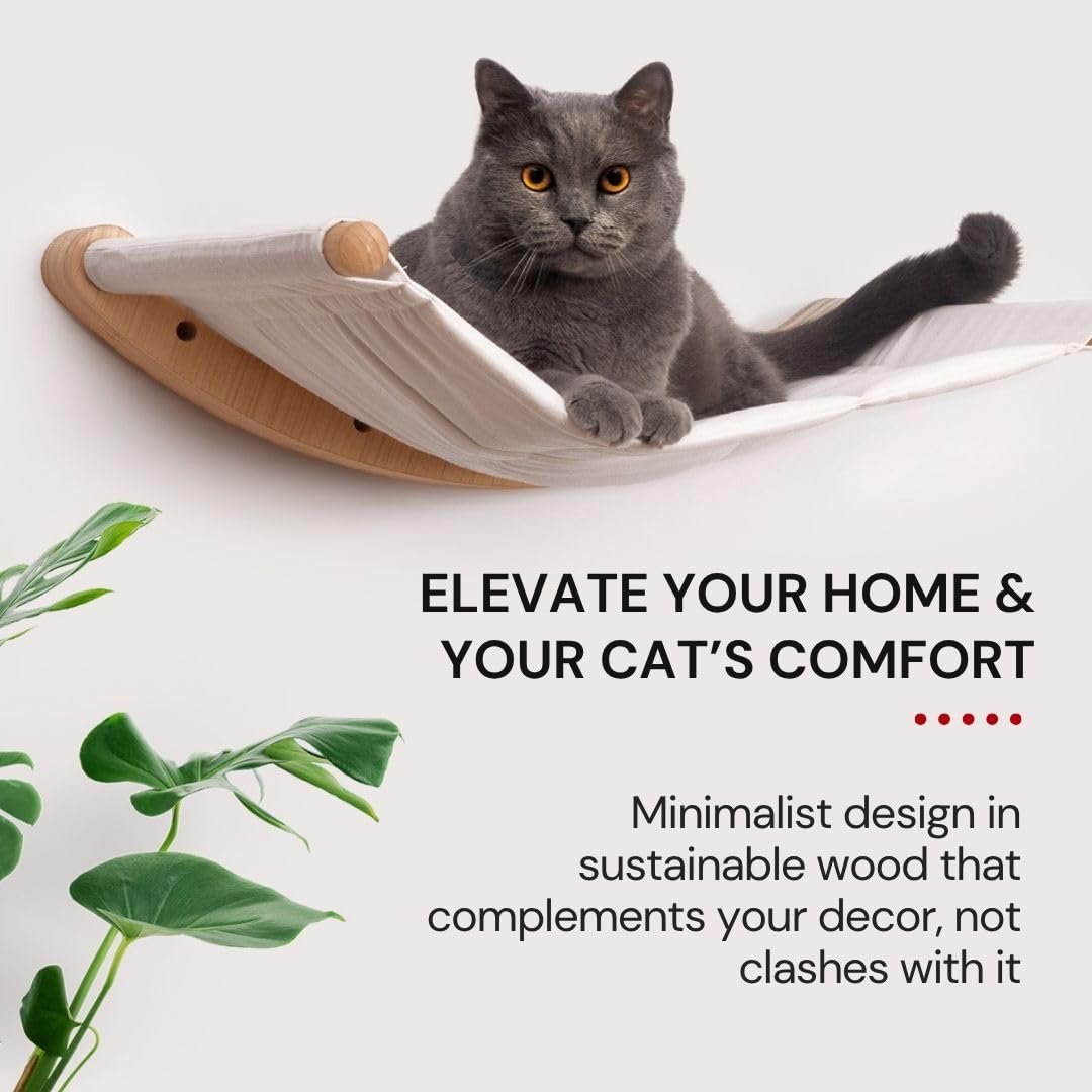 7 Ruby Road cat hammock wall mounted closeup cover highlights removable washable canvas.