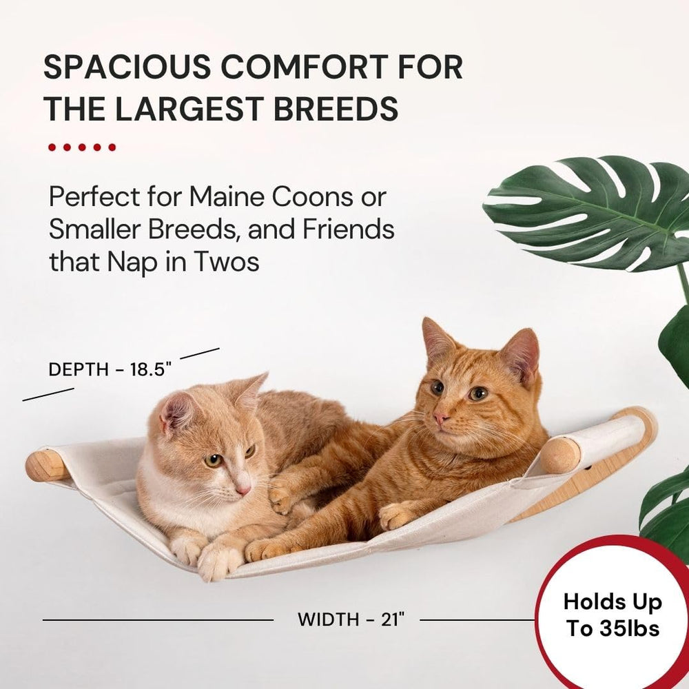 7 Ruby Road cat hammock wall mounted dimensions show 21 by 18.5 inches for large cats.