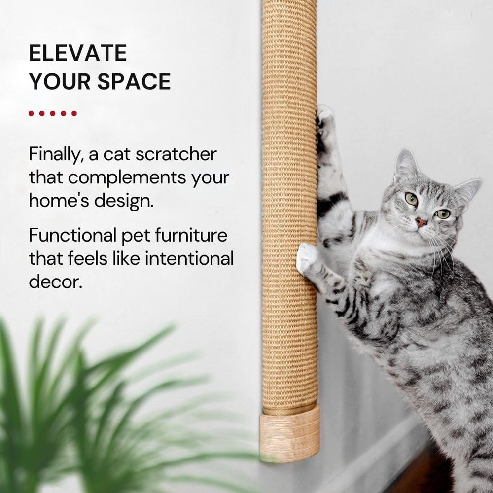 7 Ruby Road vertical mount scratch post enables kitten-friendly height adjustments