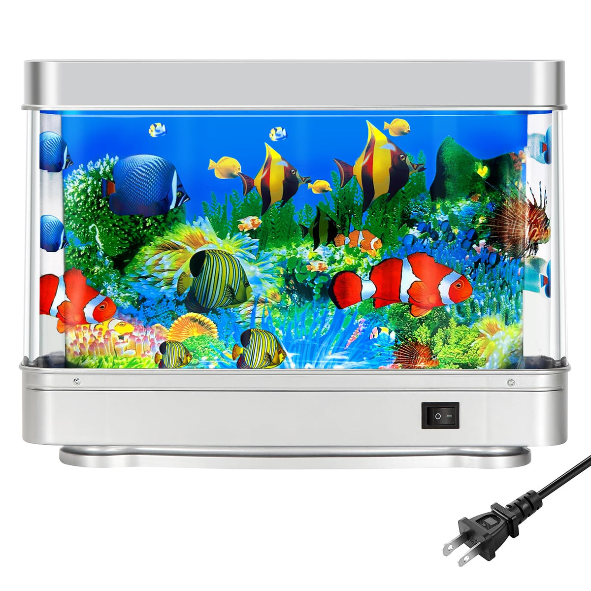 7CDXD Fake Fish Tank Lamp moves gently for calming bedroom ambiance