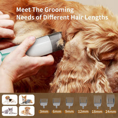 8VR dog grooming kit 6-guide combs enables versatile length trimming