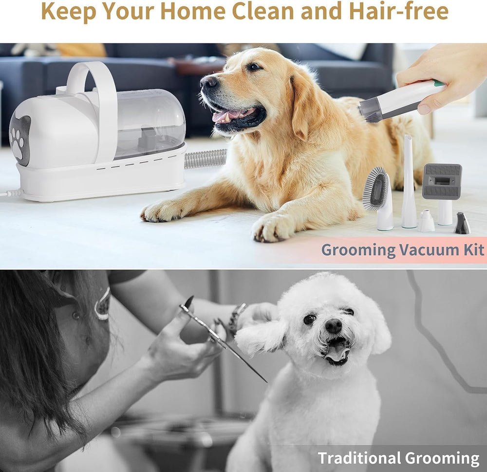 8VR dog grooming kit low-noise design keeps pets calm during sessions