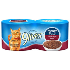 9Lives Meaty Paté with Real Beef in a bowl for all life stages