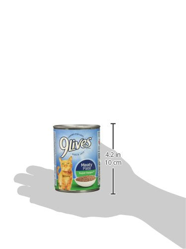 9Lives Meaty Pate Super Supper cat food real fish and chicken piece highlights protein variety
