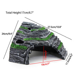 OMEM Reptile Box Shelter resin rock texture close-up shows durable surface