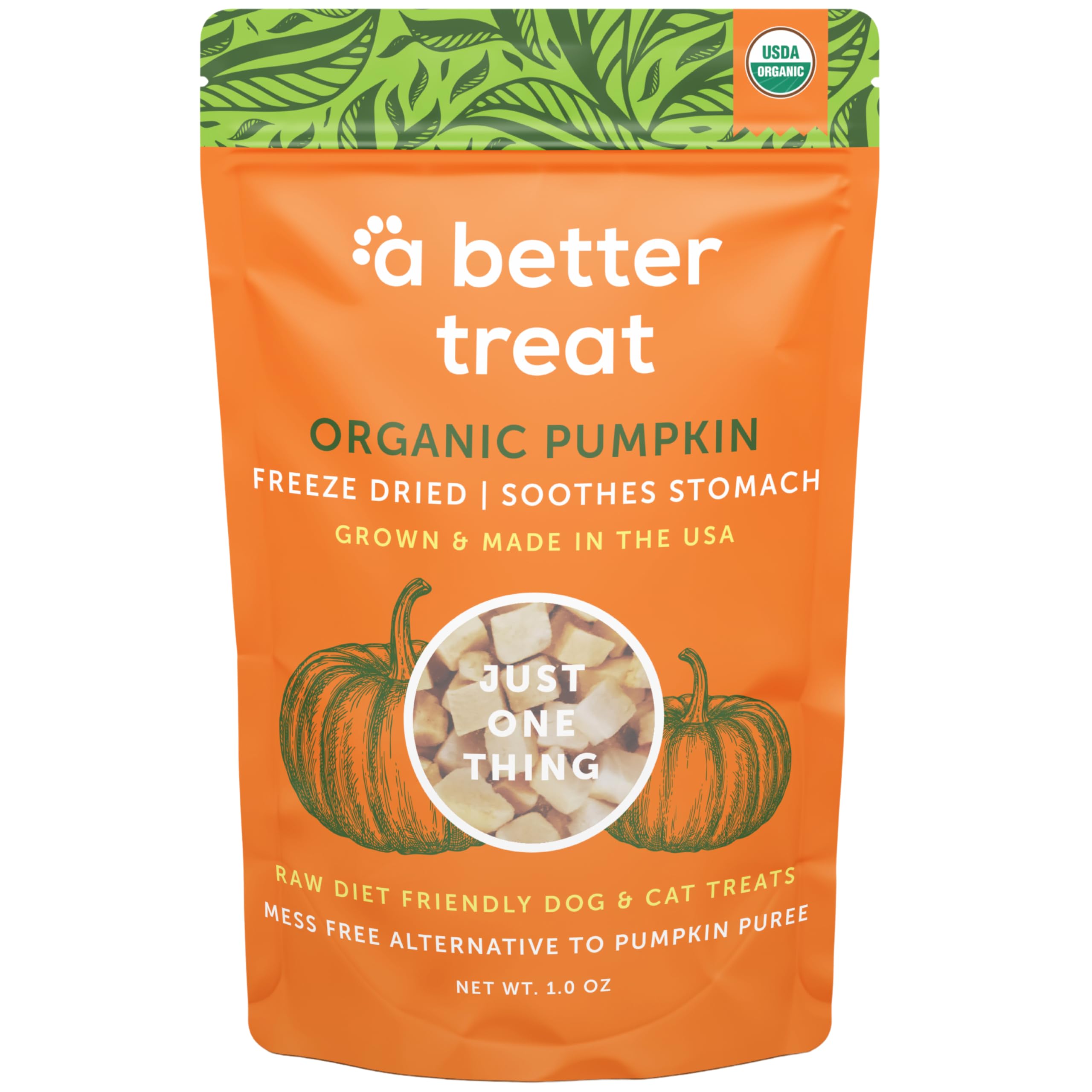 A Better Treat calabaza orgánica seca: premio natural para perros y gatos.