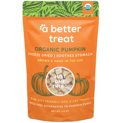 A Better Treat calabaza orgánica seca: premio natural para perros y gatos.