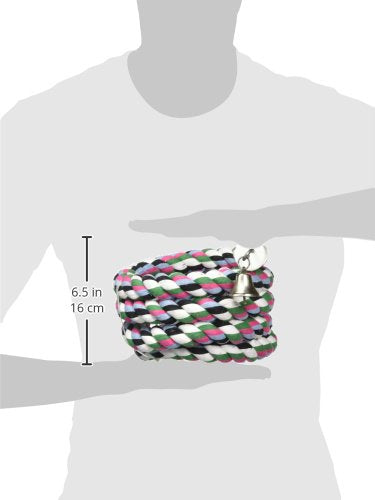 A&E Cage Company HB556 Happy Beaks close-up showing durable rope, metal core, and dangling bell.