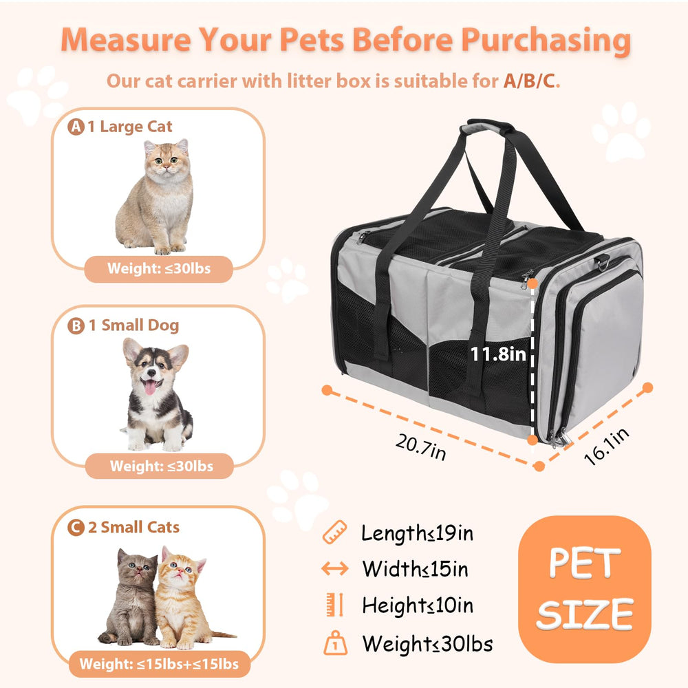 A.FATI portable double cat carrier in car travel setup keeps cats secure