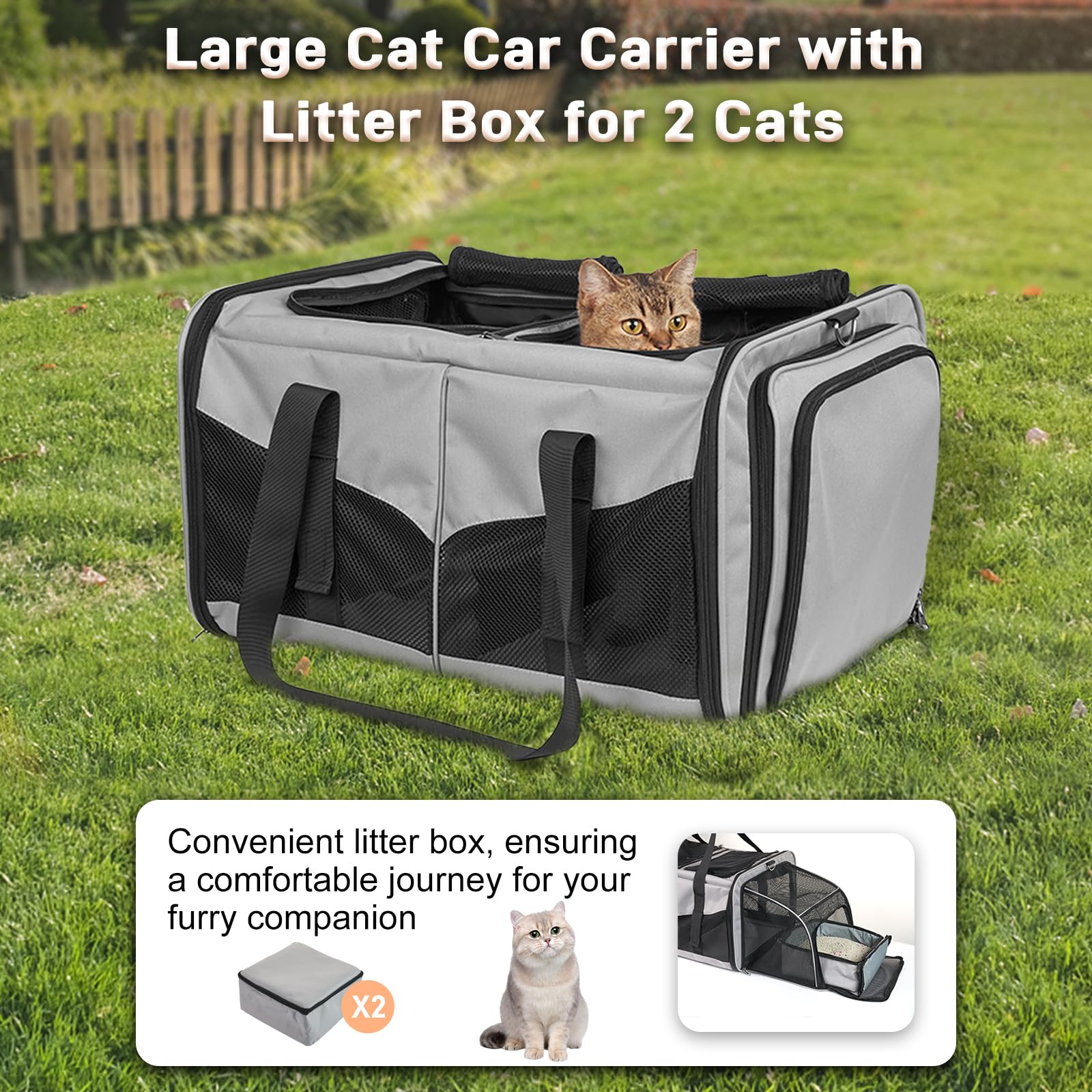 A.FATI portable double cat carrier designed for home use as a cozy space