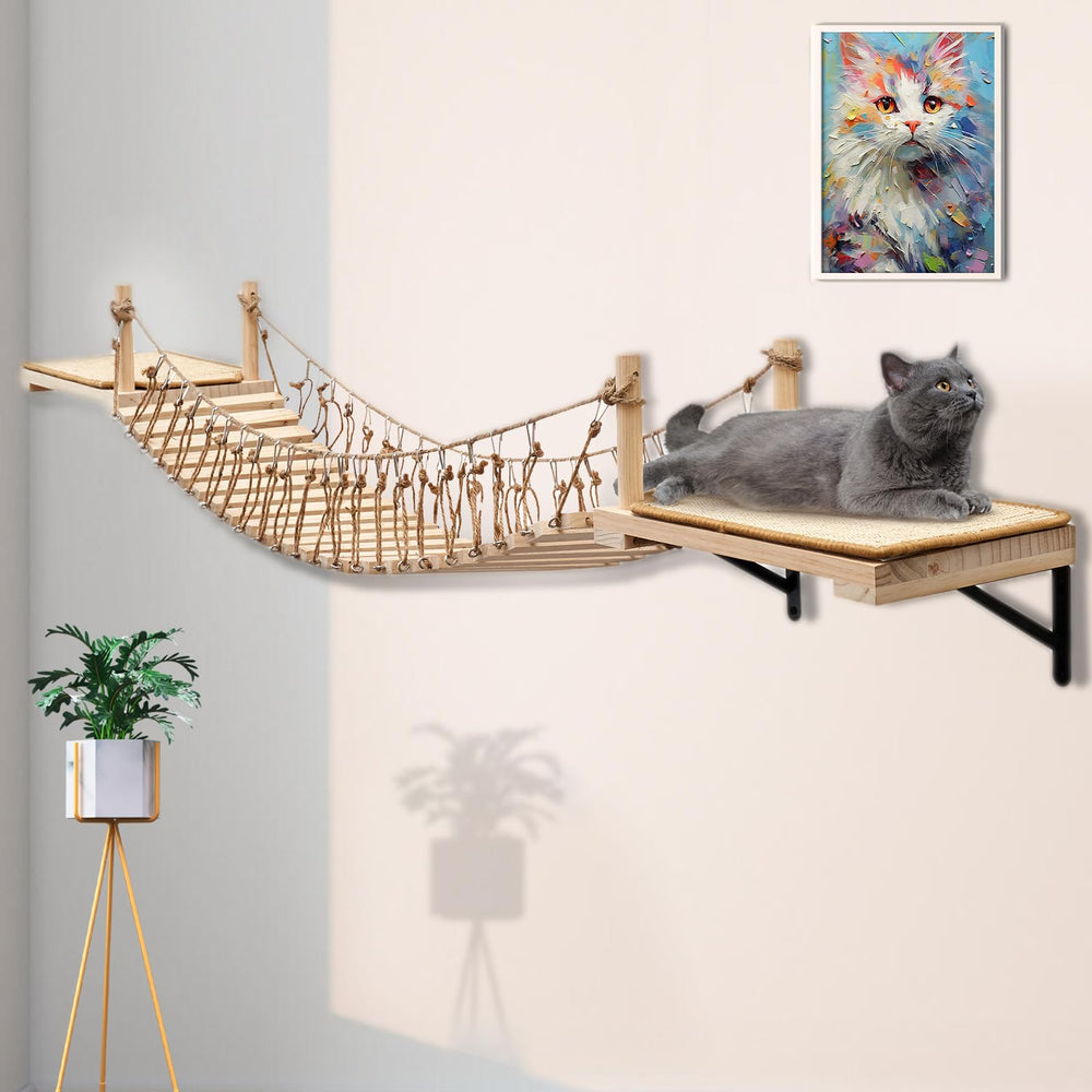 A.FATI space-saving wall cat furniture reduces clutter while enriching feline activities.