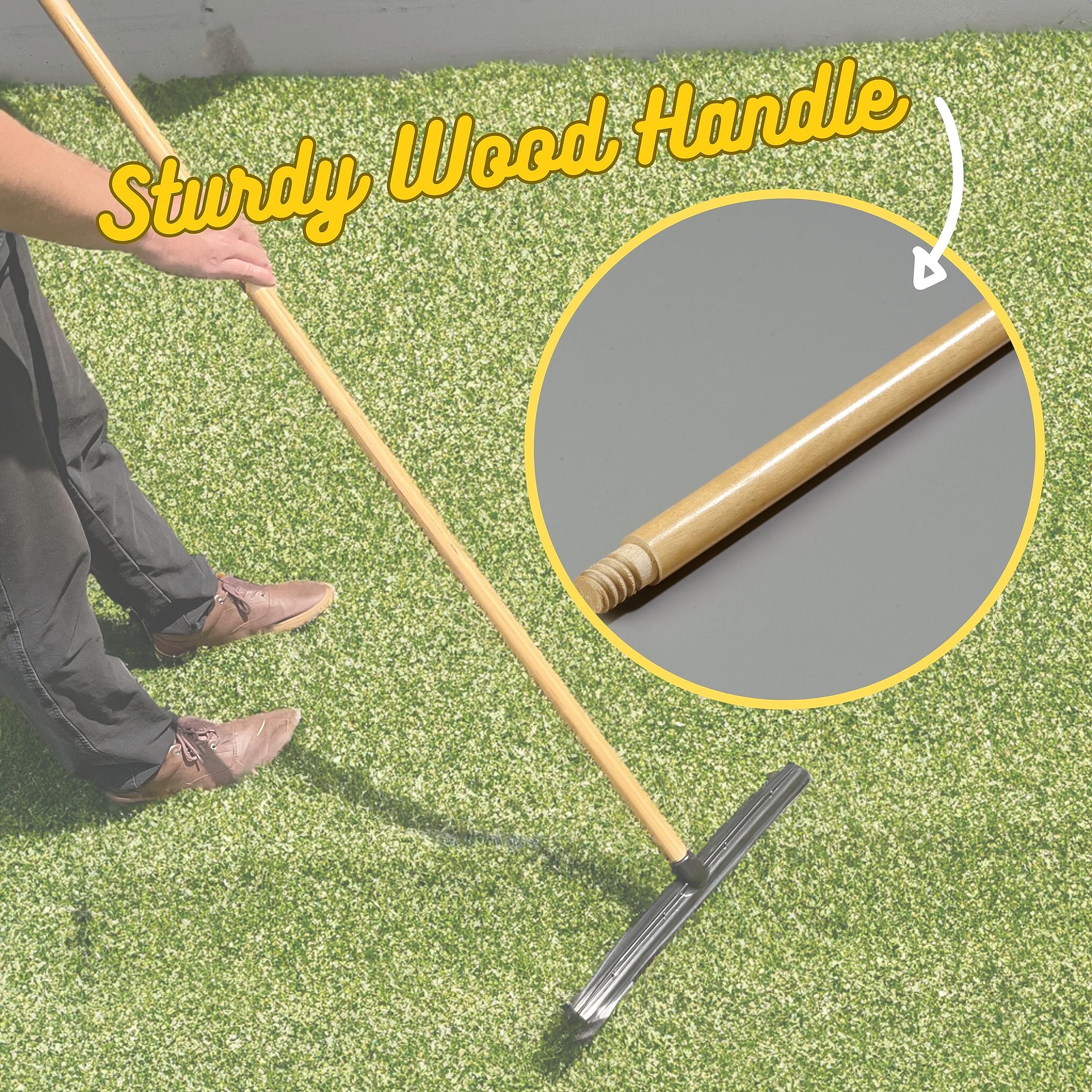 Room Groom nylon bristles lift embedded pet hair without damaging fibers.