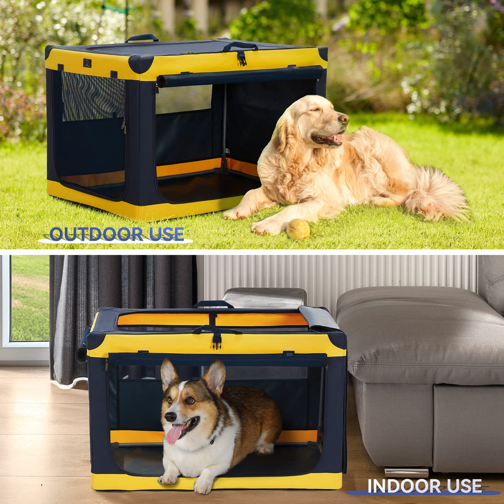 A4 Pet 36in soft dog crate suitable for indoor and car use.