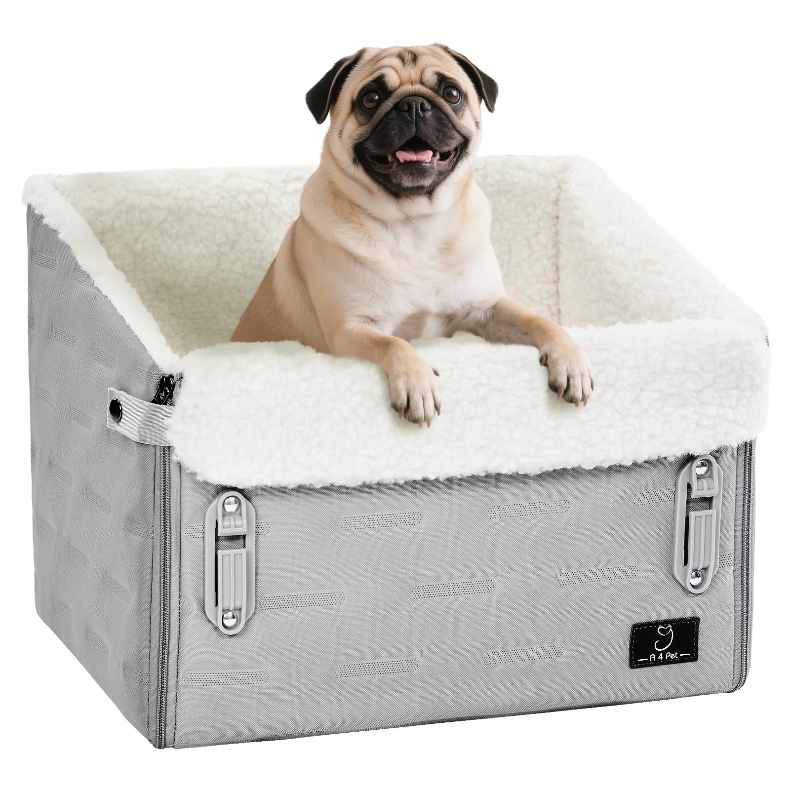 A 4 Pet adjustable seatbelt loop enables secure, tool-free installation.