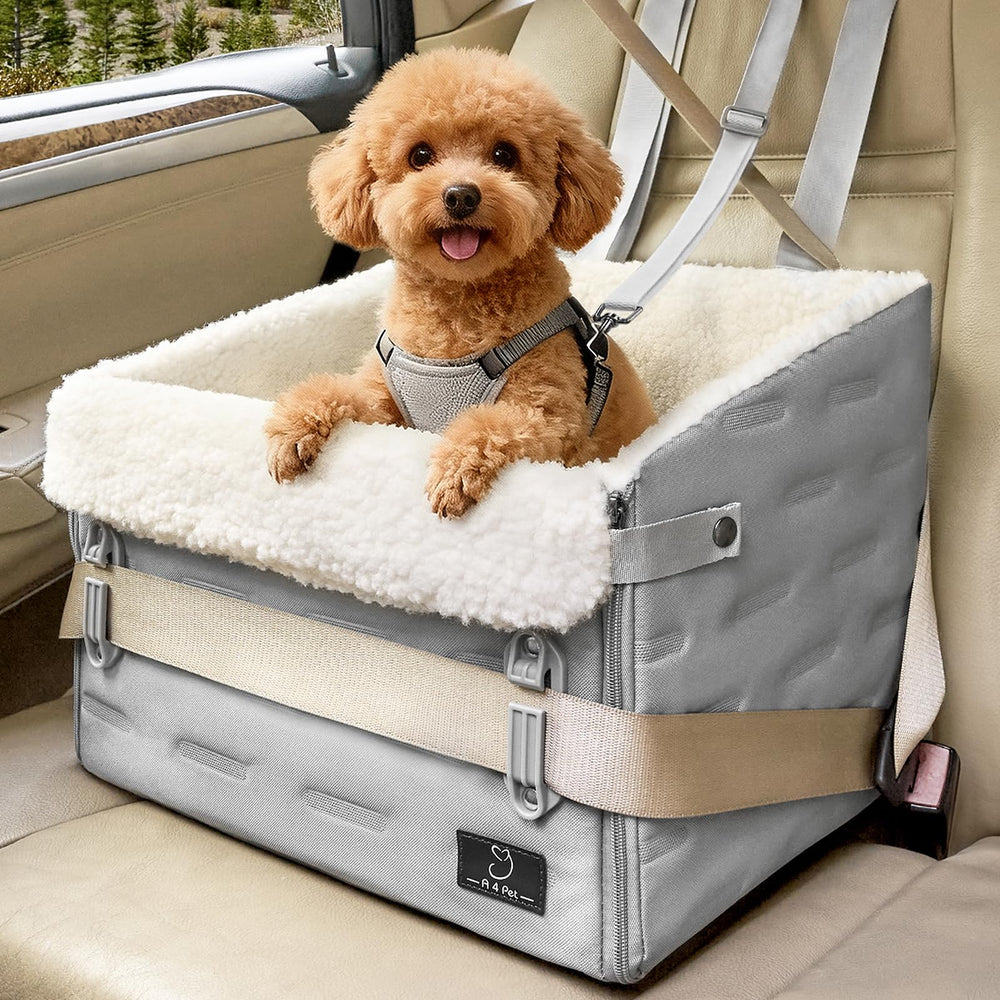 A 4 Pet seat includes side pockets for leashes, treats, and bags.