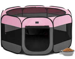 A4 Pet portable dog playpen 49in opened for quick indoor-outdoor setup.