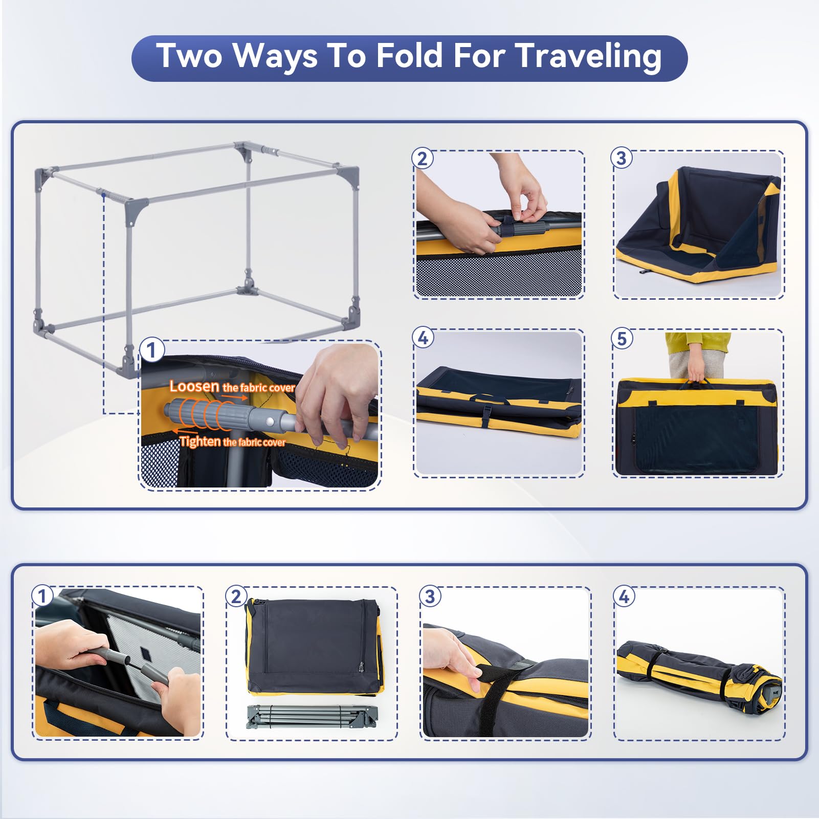 A4 Pet crate features lockable zippers for secure containment.