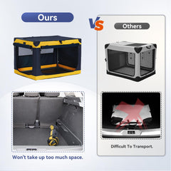 A4 Pet soft dog crate with washable cover for easy cleanup after adventures.