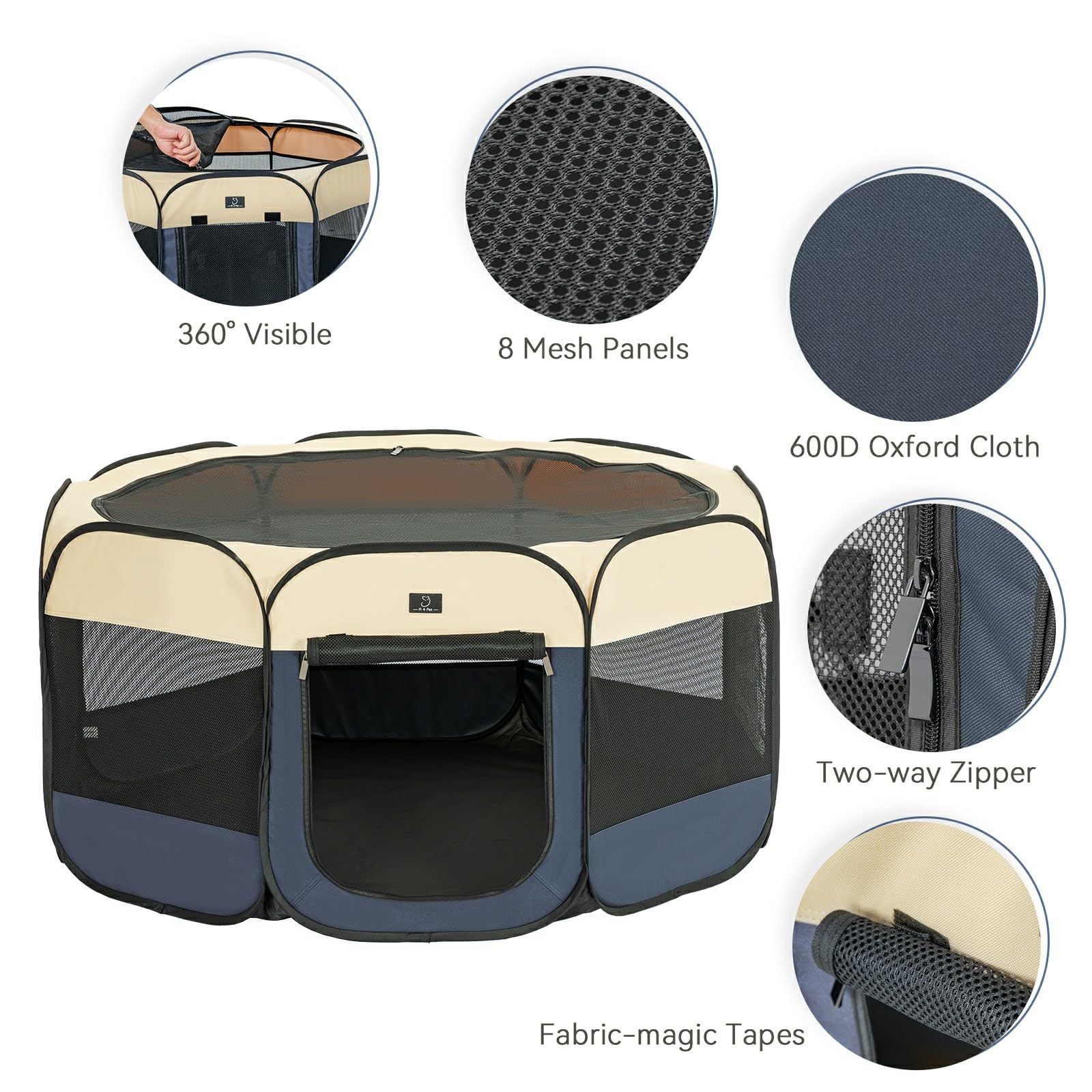 A 4 Pet waterproof bottom dog enclosure keeps messes contained and floors clean