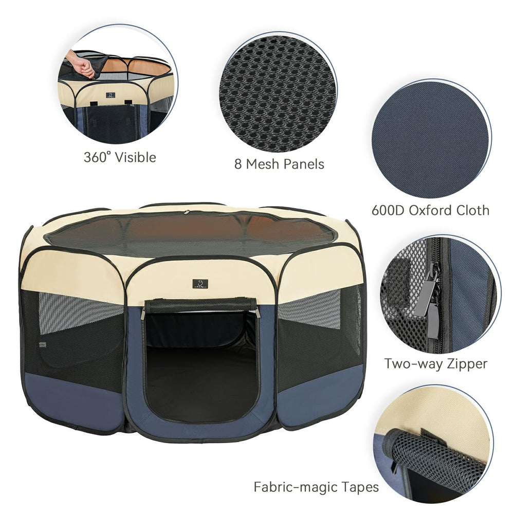 A 4 Pet waterproof bottom dog enclosure keeps messes contained and floors clean