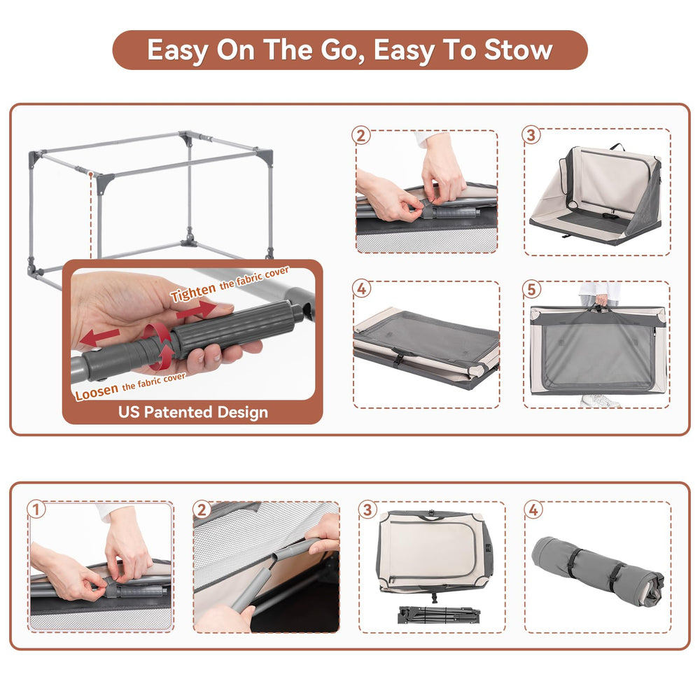 A4Pet soft crate with two-ways fold for car trips and room transitions.