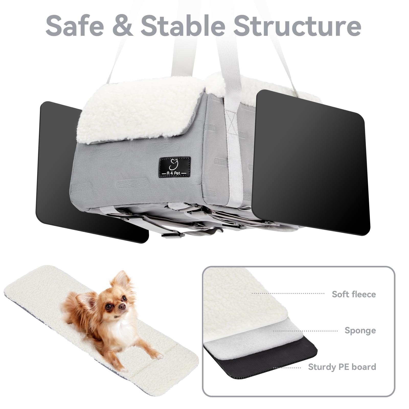 A 4 Pet center-console seat reinforced PE frame provides sturdy support.