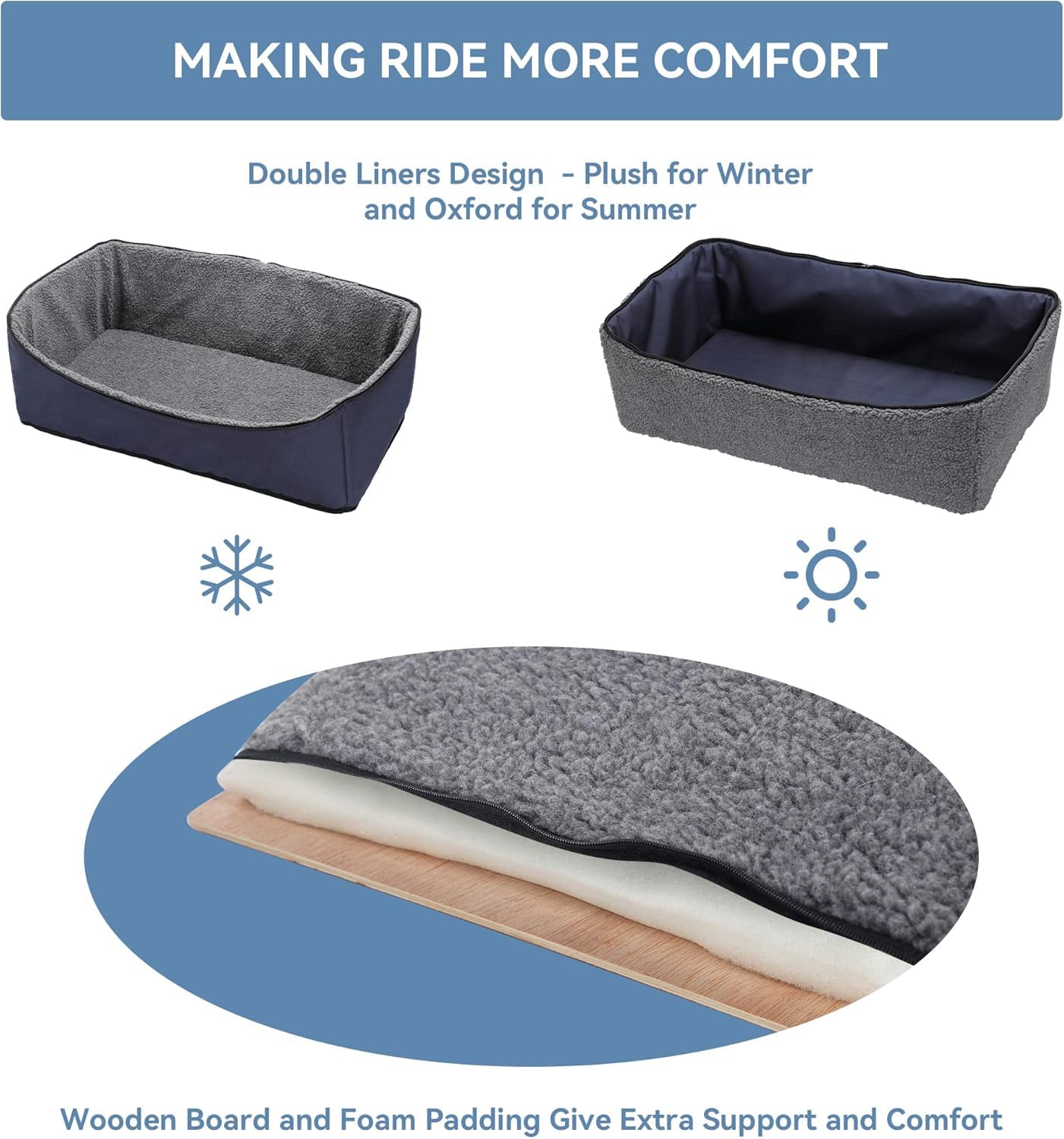 A4Pet dog car seat interior cushion provides plush warmth and support