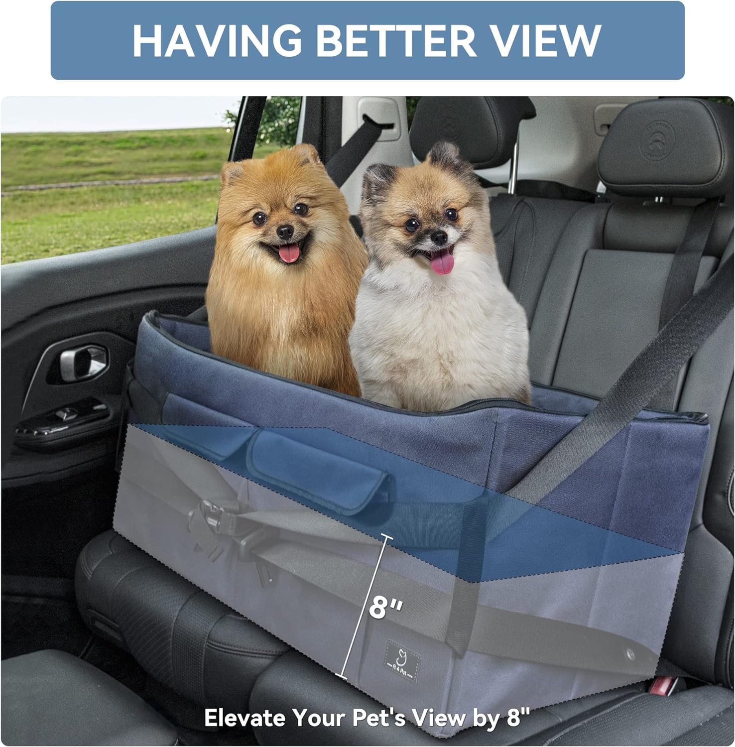 A4Pet dog car seat non-slip base prevents sliding for steadier travel